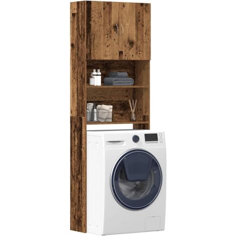 Washing Machine Cabinet Old Wood 64x24x190 cm Engineered Wood vidaXL