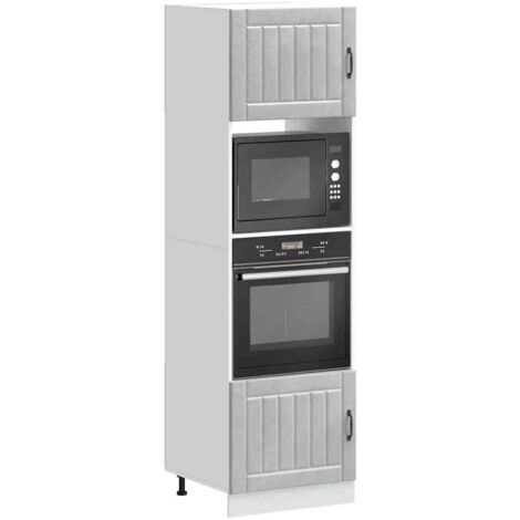 Oven Cabinets 2 pcs Lucca Concrete Grey Engineered Wood vidaXL