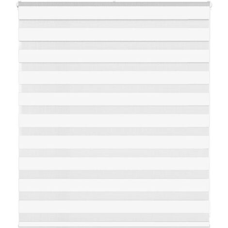 Zebra Blind White 130x100 cm Fabric Width 125.9 cm Polyester vidaXL