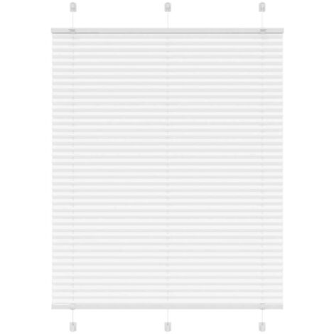 Pleated Blind White 105x150 cm Fabric Width 104.4 cm Polyester vidaXL