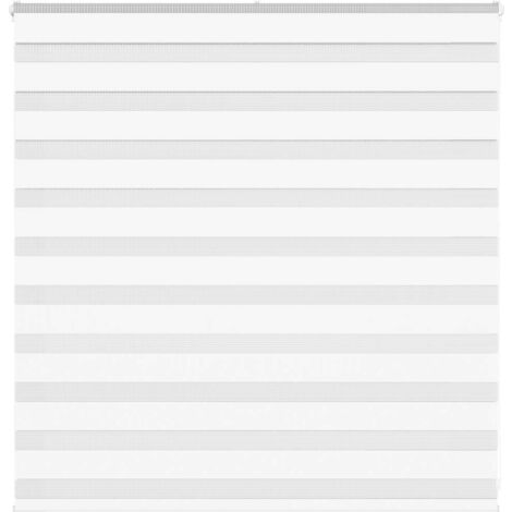 Zebra Blind White 145x100 cm Fabric Width 140.9 cm Polyester vidaXL