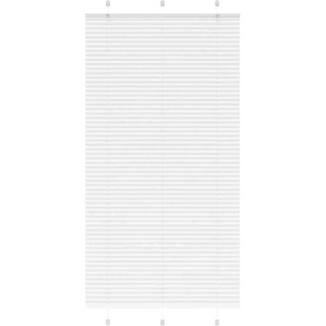 Pleated Blind White 110x200 cm Fabric Width 109.4 cm Polyester vidaXL