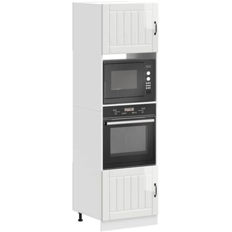 Oven Cabinets 2 pcs Lucca Gloss White Engineered Wood vidaXL