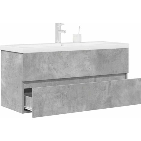 2 Piece Bathroom Furniture Set Concrete Grey Engineered Wood vidaXL