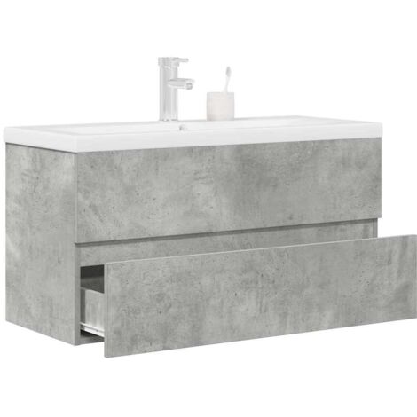 2 Piece Bathroom Furniture Set Concrete Grey Engineered Wood vidaXL