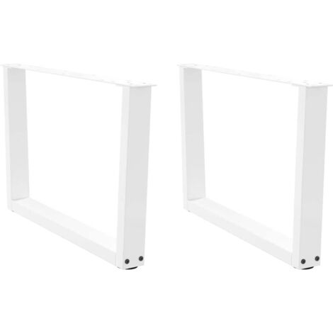 Coffee Table Legs V-Shape 2 pcs White 70x(42-43.3) cm Steel vidaXL
