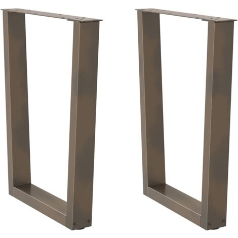 Dining Table Legs V-Shape 2 pcs Natural Steel 70x(72-73.3) cm Steel vidaXL
