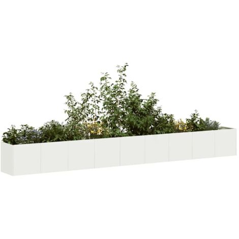Planter White 360x40x40 cm Cold-rolled Steel vidaXL