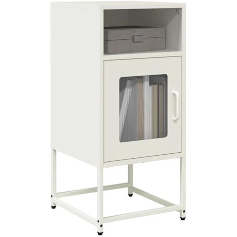 Bedside Cabinet White 36x39x78 cm Cold-rolled Steel vidaXL (1/5)