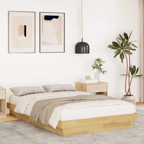 Bed Frame without Mattress 120x200 cm Solid Wood Oak vidaXL