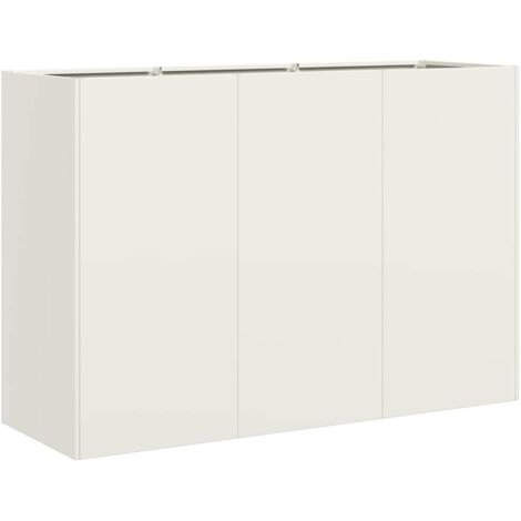 Planter White 120x40x80 cm Cold-rolled Steel vidaXL
