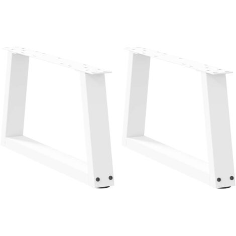Coffee Table Legs V-Shape 2 pcs White 50x(30-31.3) cm Steel vidaXL