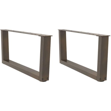 Coffee Table Legs V-Shape 2 pcs Natural Steel 70x(30-31.3) cm Steel vidaXL