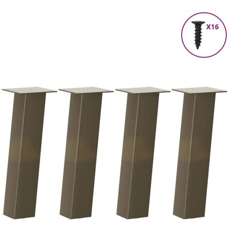 Coffee Table Legs 4 pcs Natural Steel 42 cm Steel vidaXL