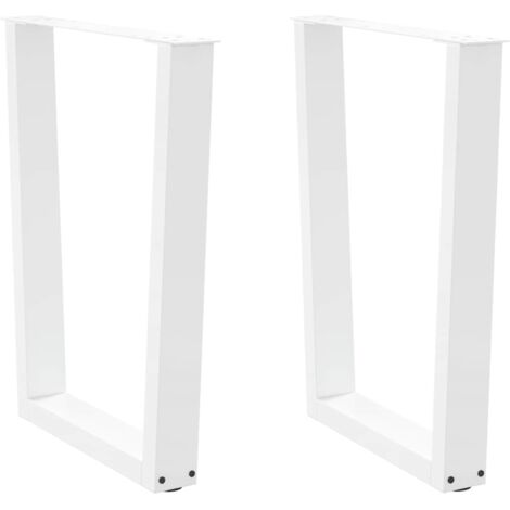 Dining Table Legs V-Shape 2 pcs White 60x(72-73.3) cm Steel vidaXL