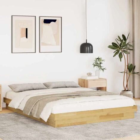 Bed Frame without Mattress 160x200 cm Solid Wood Oak vidaXL
