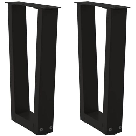 Coffee Table Legs V-Shape 2 pcs Black 38x(42-43.3) cm Steel vidaXL