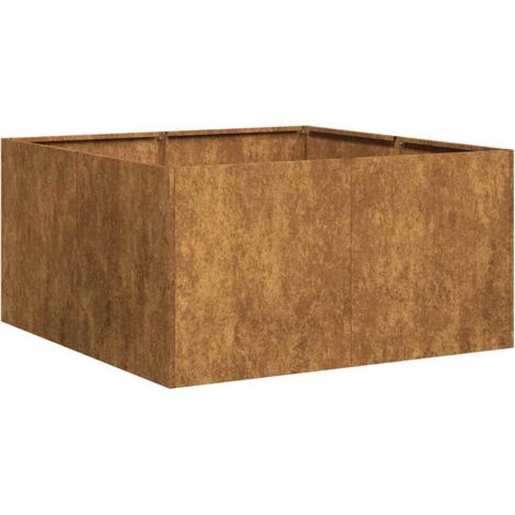 Planter Rusty 80x80x40 cm Weathering Steel vidaXL