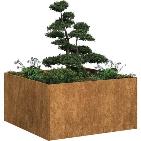 Planter Rusty 80x80x40 cm Weathering Steel vidaXL
