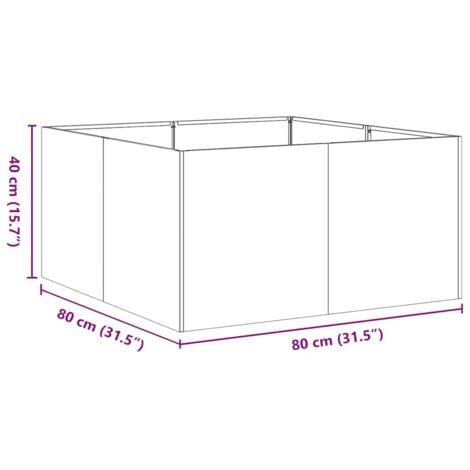 Planter Rusty 80x80x40 cm Weathering Steel vidaXL