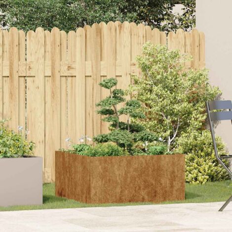 Planter Rusty 80x80x40 cm Weathering Steel vidaXL
