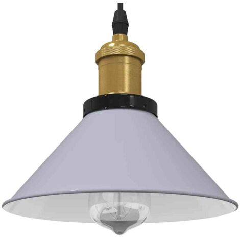 Pendant Lamp Height Adjustable E27 Gloss Grey Ø 22 cm Metal vidaXL (1/5)