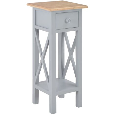 Side Table Grey 27x27x65.5 cm Wood vidaXL (1/5)
