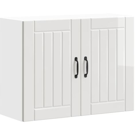 Kitchen Wall Cabinet Lucca High Gloss White Engineered Wood vidaXL