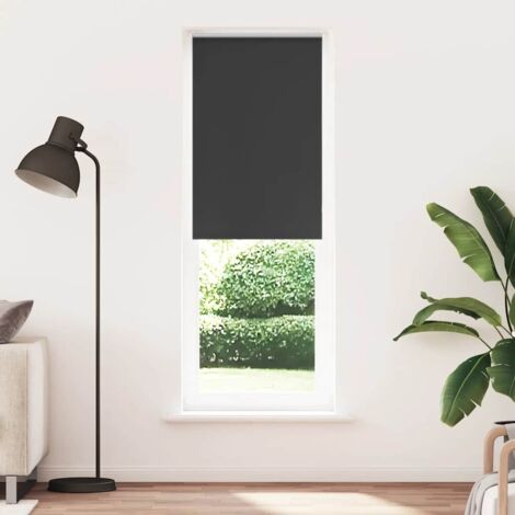 Roller Blind Blackout Black 65x210 cm Fabric Width 60.7 cm Polyester vidaXL