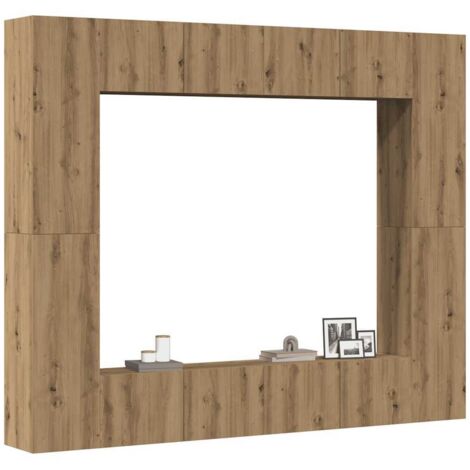 Wall Mounted TV cabinets 8 pcs Artisan Oak Engineered Wood vidaXL (1/5)