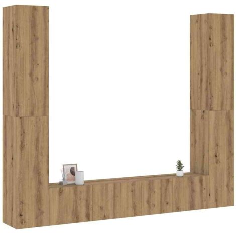 Wall Mounted TV cabinets 6 pcs Artisan Oak Engineered Wood vidaXL (1/5)