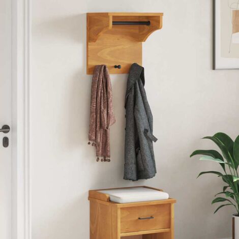 Wall-mounted Coat Rack SANDNES 43x30x42 cm Solid Wood Pine vidaXL (1/5)