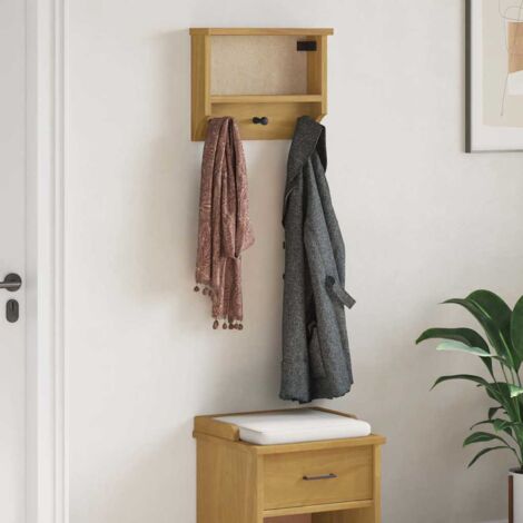 Wall-mounted Coat Rack SANDNES 45x12x35 cm Solid Wood Pine vidaXL (1/5)