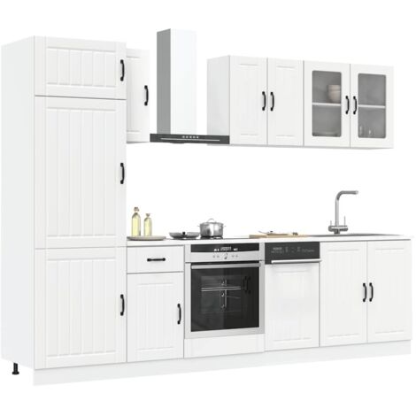 8 Piece Kitchen Cabinet Set Lucca White Engineered Wood vidaXL