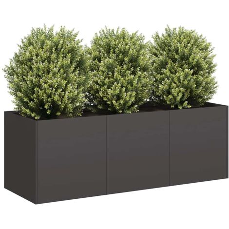 Planter Black 120x40x40 cm Cold-rolled Steel vidaXL