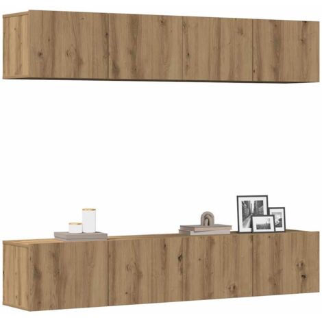 Wall Mounted TV cabinets 4 pcs Artisan Oak Engineered Wood vidaXL (1/5)