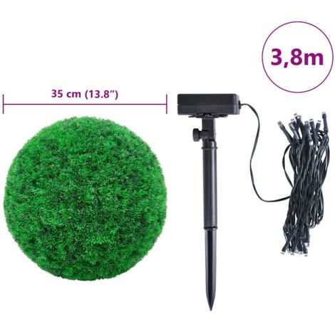 Artificial Boxwood Balls with LED Lights 2 pcs Green 35 cm vidaXL