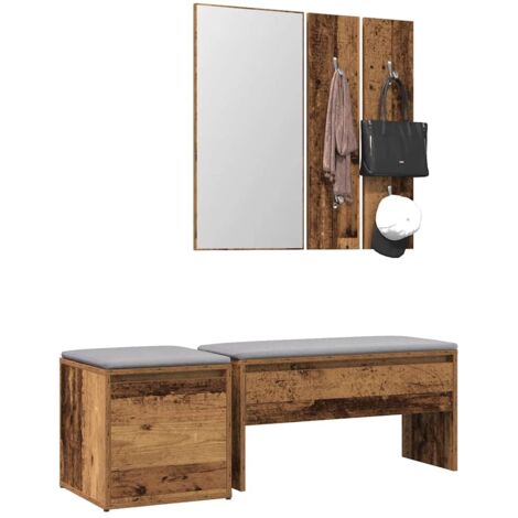 Hallway Furniture Set Old Wood Engineered Wood vidaXL (1/5)