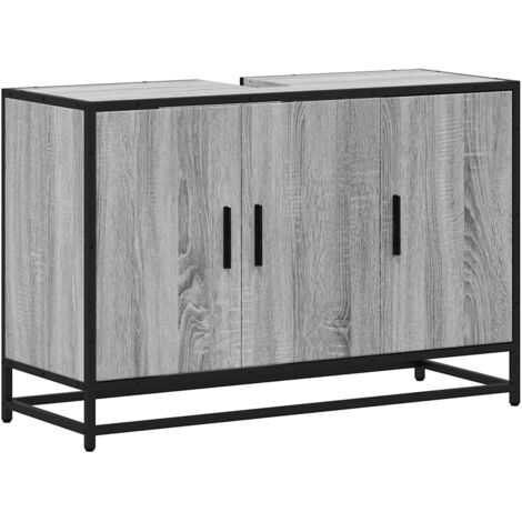 Bathroom Sink Cabinet Grey Sonoma 90x33x60 cm Engineered Wood vidaXL