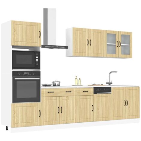 7 Piece Kitchen Cabinet Set Lucca Sonoma Oak Engineered Wood vidaXL