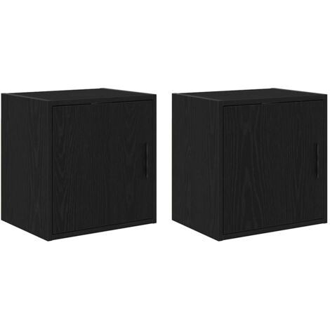 Garage Wall Cabinets 2 pcs Black Engineered Wood vidaXL