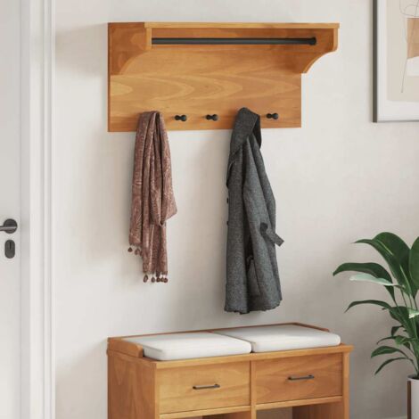 Wall-mounted Coat Rack SANDNES 87x30x42 cm Solid Wood Pine vidaXL (1/5)