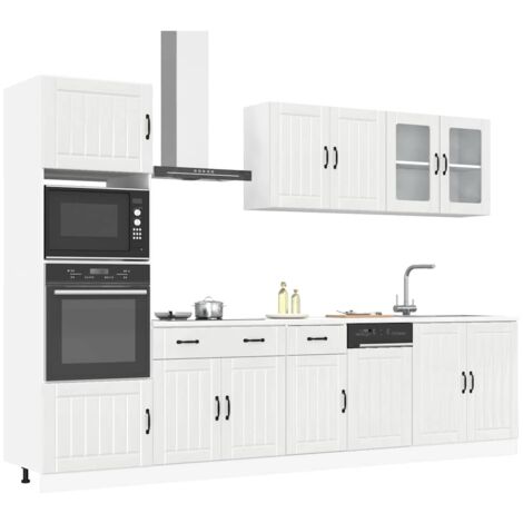 7 Piece Kitchen Cabinet Set Lucca High Gloss White Engineered Wood vidaXL