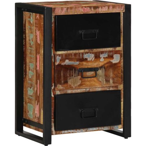 Drawer Cabinet Multicolour 50x35x70 cm Solid Wood Reclaimed vidaXL (1/5)