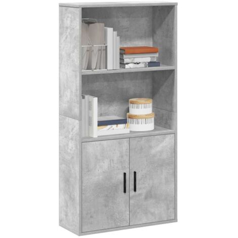 Bookcase Concrete Grey 60x24x120 cm Engineered Wood vidaXL (1/5)