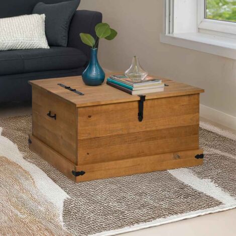 Storage Chest HALDEN 91x91x47 cm Solid Wood Pine vidaXL