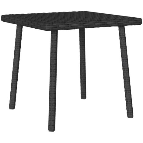 Garden Coffee Table Rectangular Black 40x40x37 cm Poly Rattan vidaXL