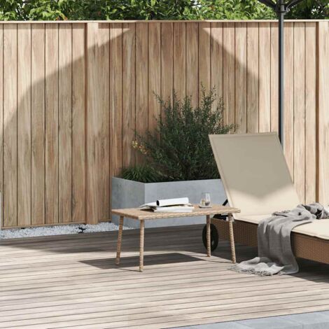 Garden Coffee Table Rectangular Beige 80x40x37 cm Poly Rattan vidaXL