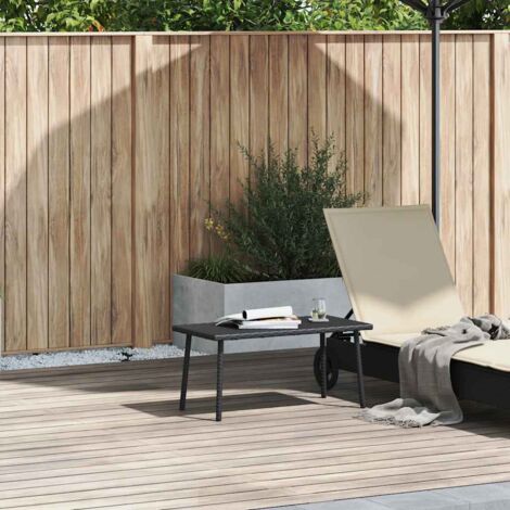 Garden Coffee Table Rectangular Black 80x40x37 cm Poly Rattan vidaXL