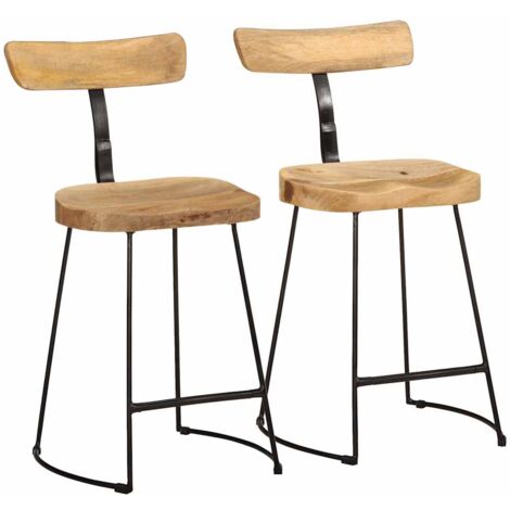 Bar Stools 2 pcs 49x43x79 cm Solid Wood Mango vidaXL